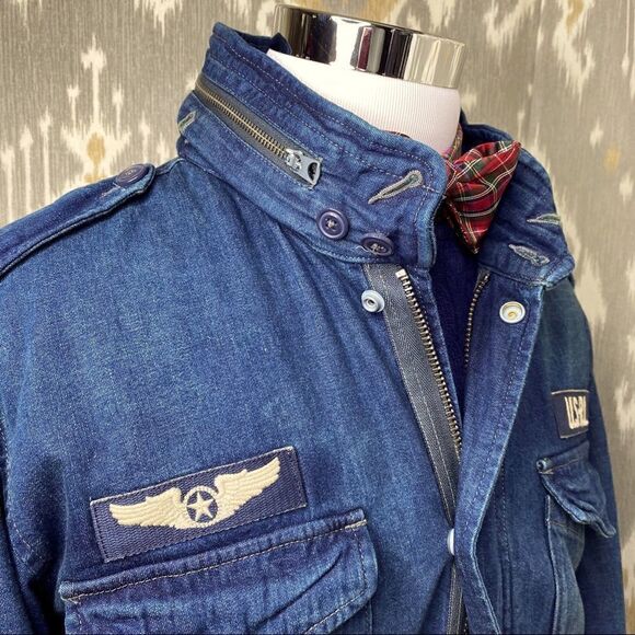 Polo Ralph Lauren Deep Indigo Denim Military Field Jacket - Picture 5 of 17